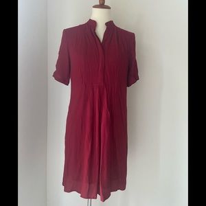NWT Old Navy cute blouson rich red mini dress w/pleating and fully lined.